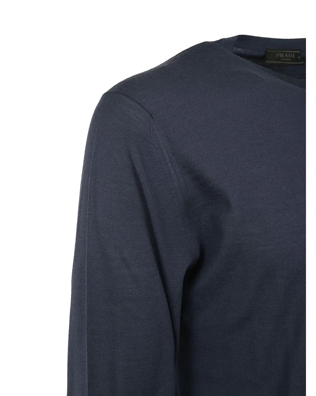 Prada Blue Wool T-Shirt for men