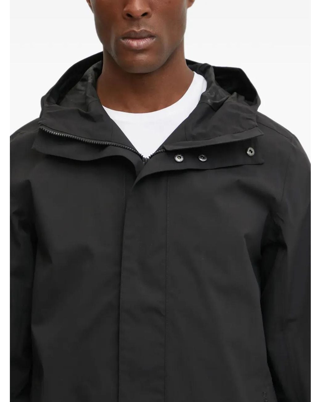 Didriksons Black George Hooded Touch-Strap Parka for men