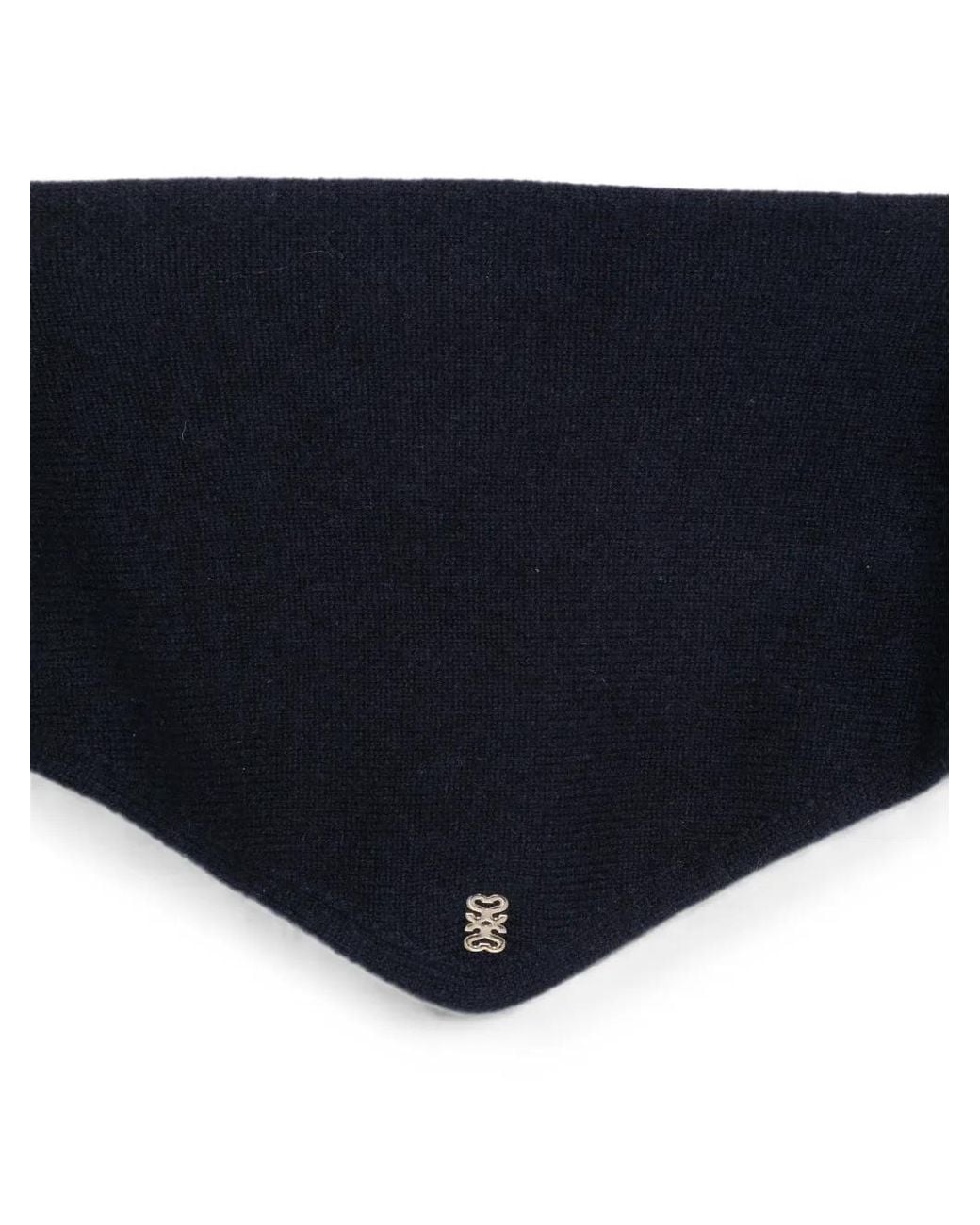 Sandro Blue Logo-Plaque Scarf
