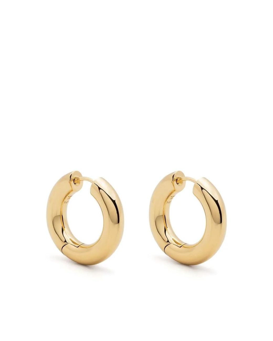 Tom Wood Metallic 9Kt Chunky Medium Hoop Earrings