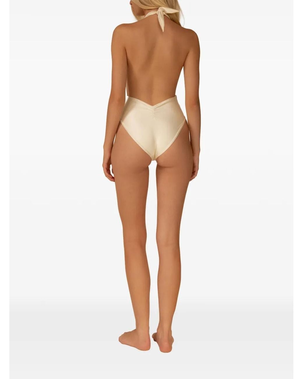 Montce White Maillot De Bain Tropez En Soie Crème