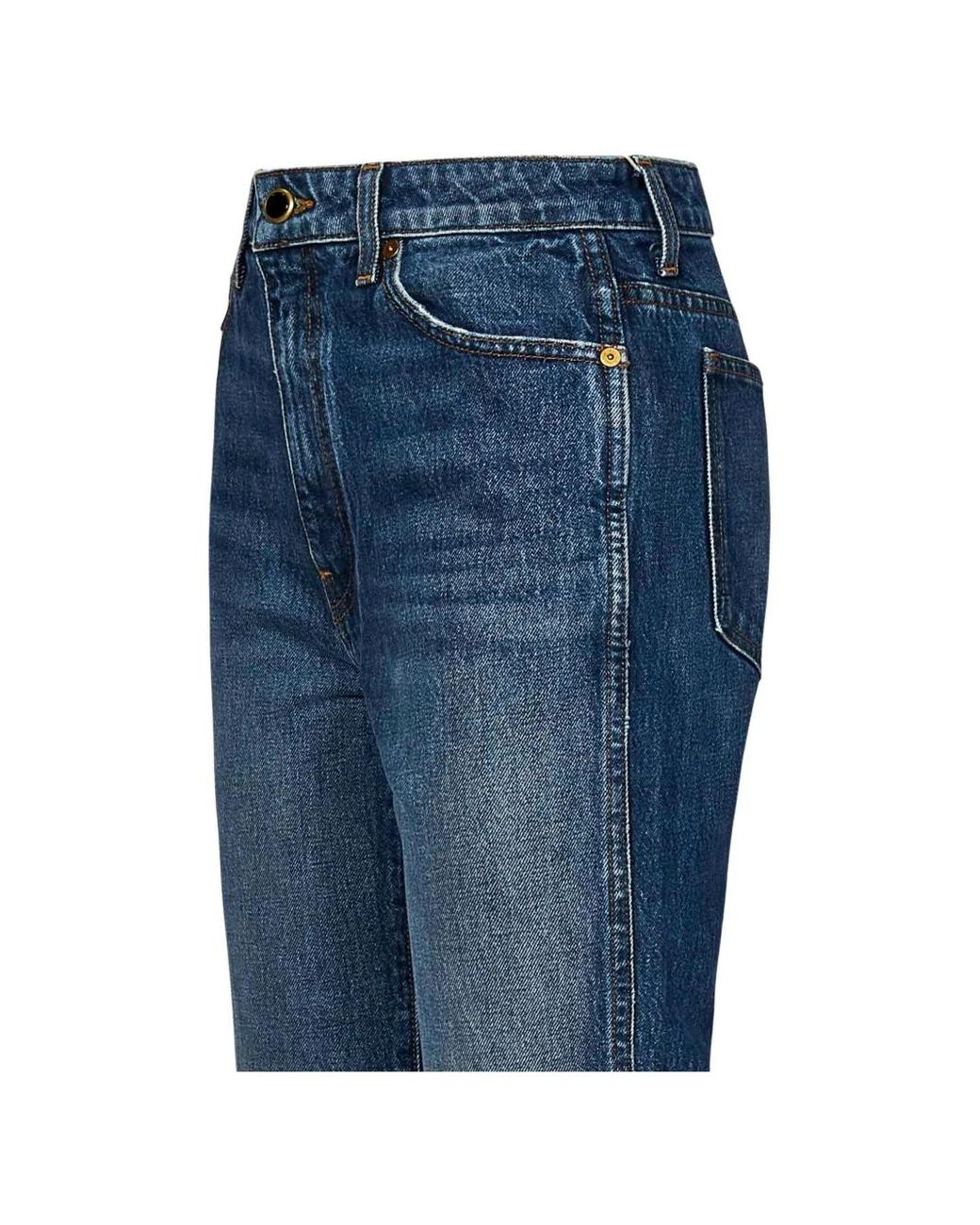 Khaite Blue Faded Straight-Leg Jeans