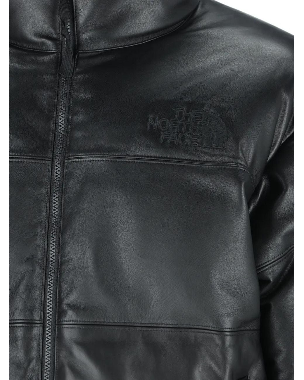 The North Face Black Quilted Leather Puffer Jacket for men