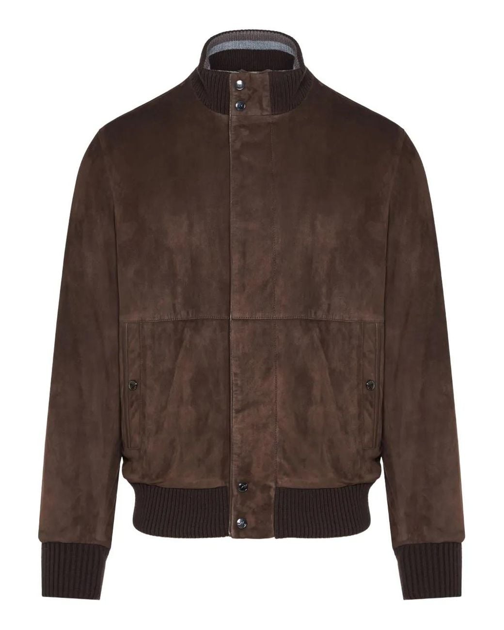Paul & Shark Brown Suede Bomber Jacket for men