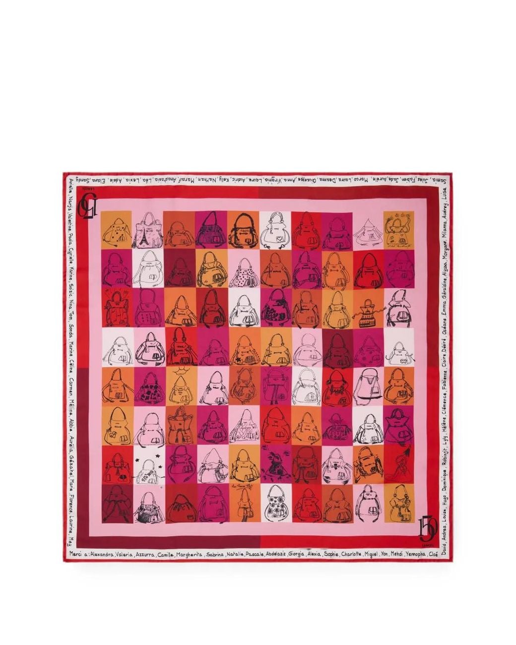 Lancel Red Capsule 150Y Printed Scarf