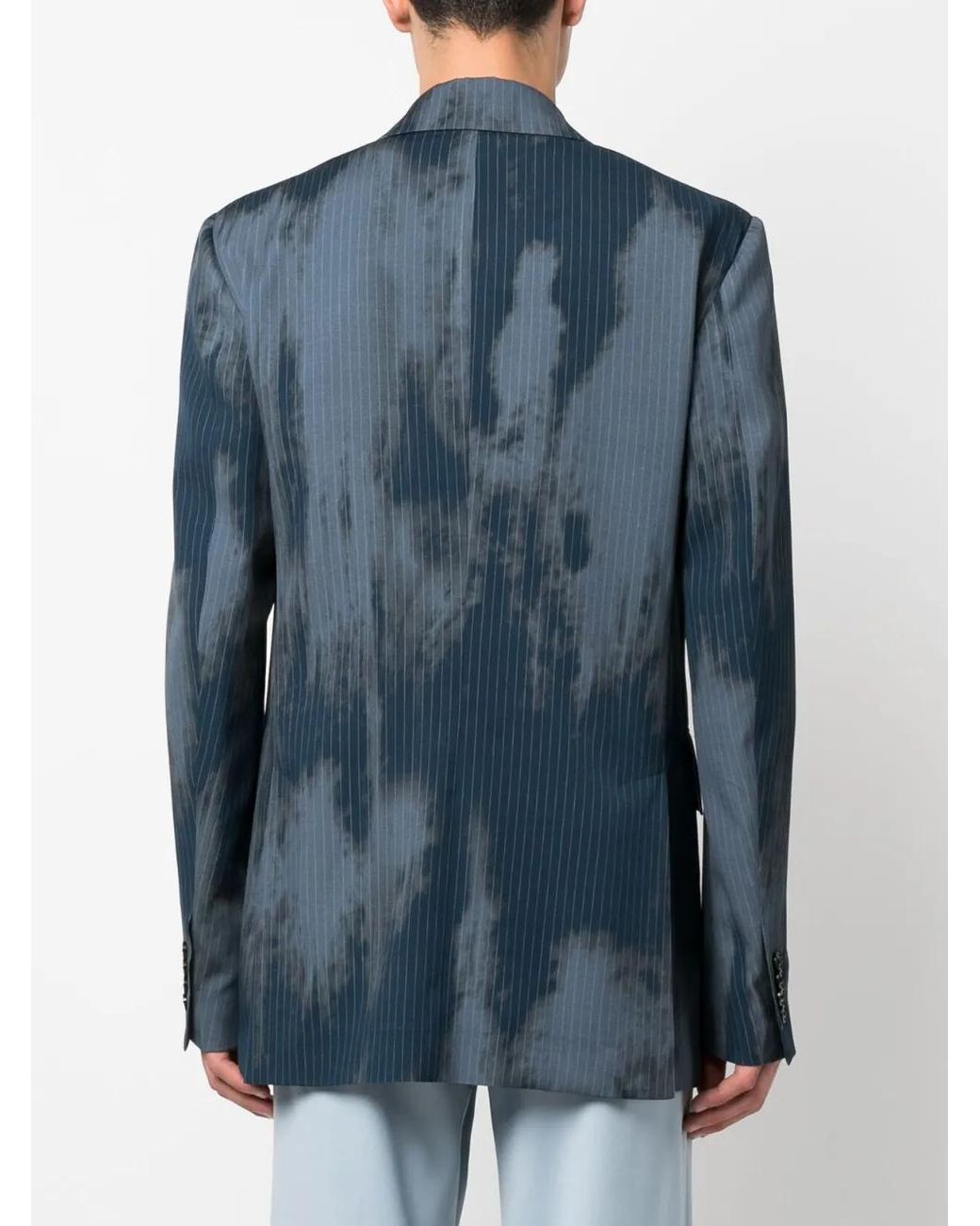 Amiri Blue Double-Breasted Blazer for men