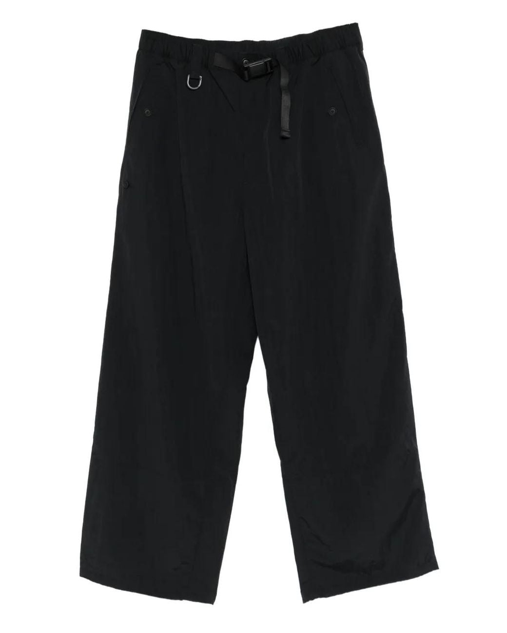 Y-3 Black Buckle-Fastening Pocket Trousers for men