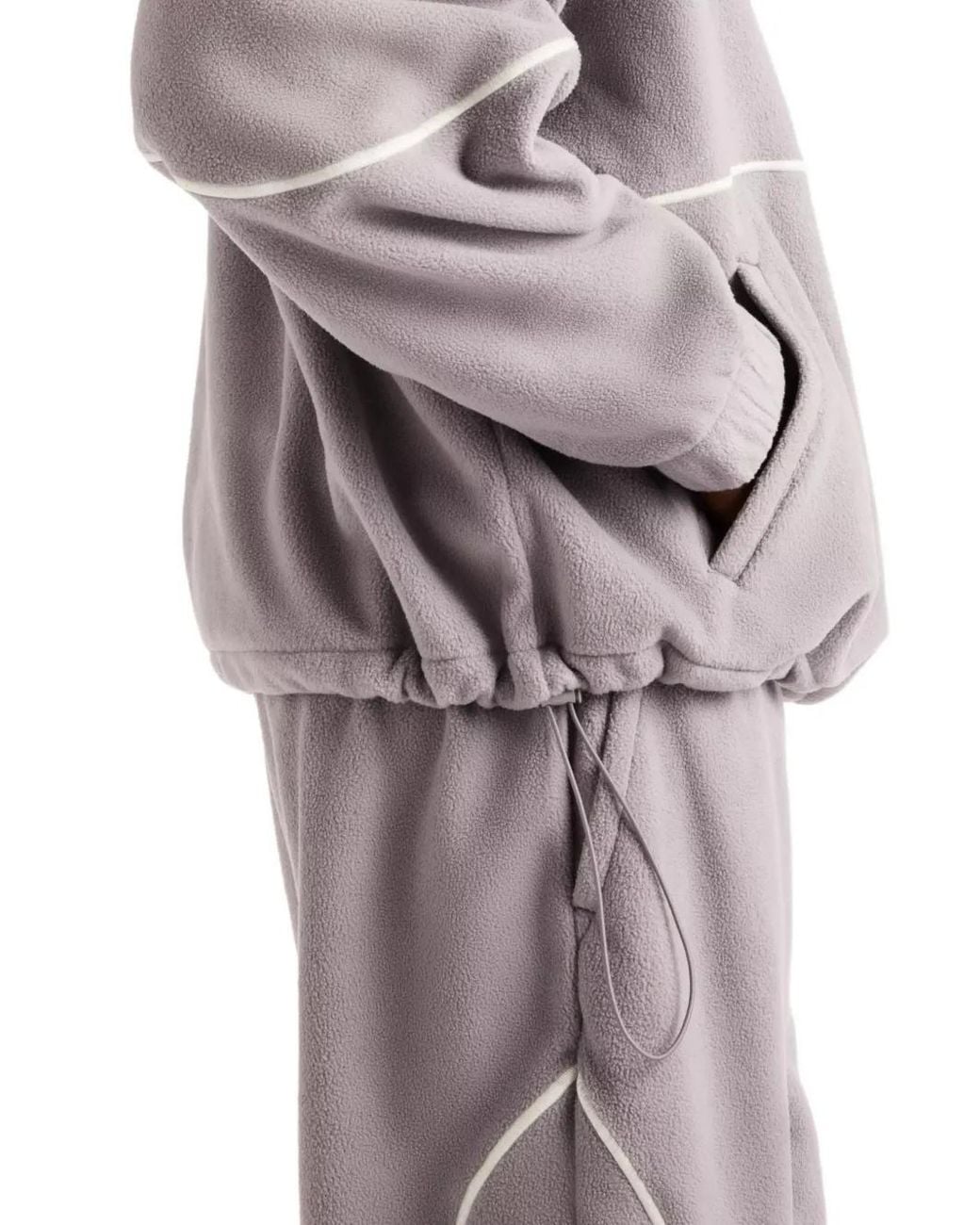 New Balance Gray Trackside Polar Fleece Hoodie for men