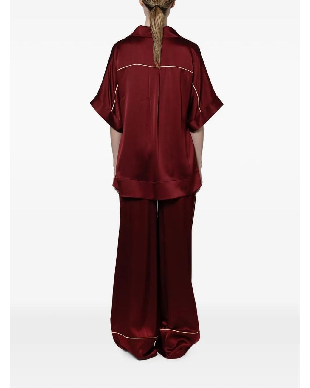 Roksanda Red Enira Piping-Detail Top