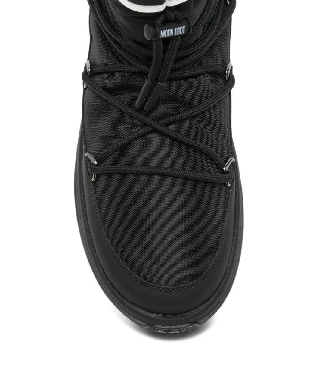 Moon Boot Black Logo-Print Lace-Up Boots for men