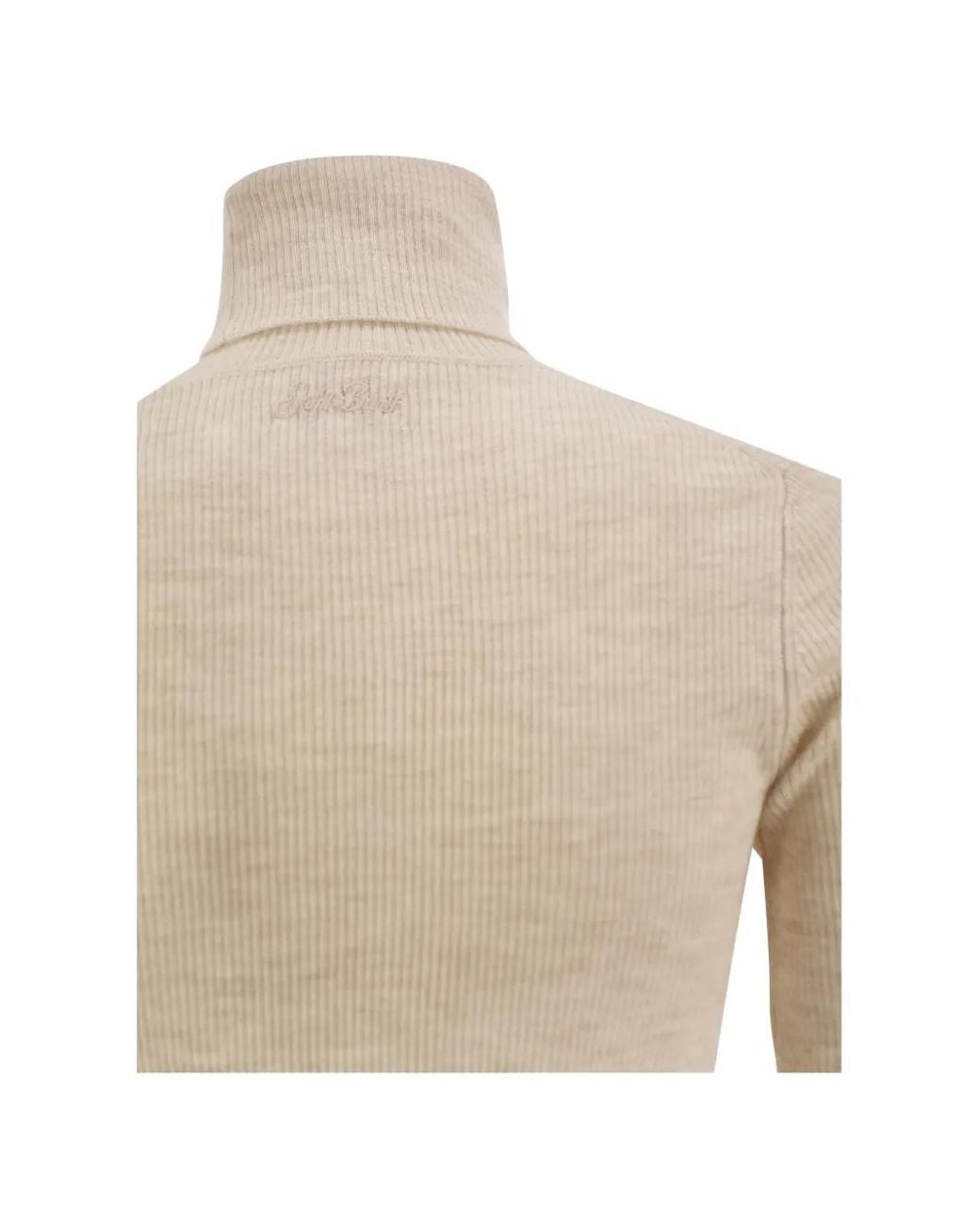 Mc2 Saint Barth White Erika Ribbed Wool Sweater