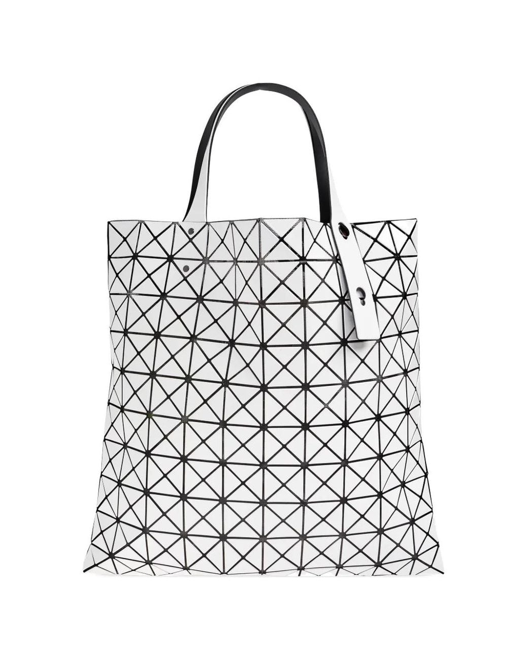 Issey Miyake White Geometric-Print Tote Bag