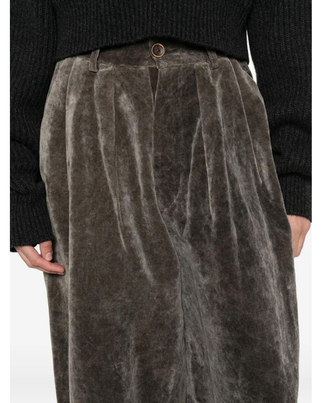 Pantalones Plisados Uma Wang de color Gray