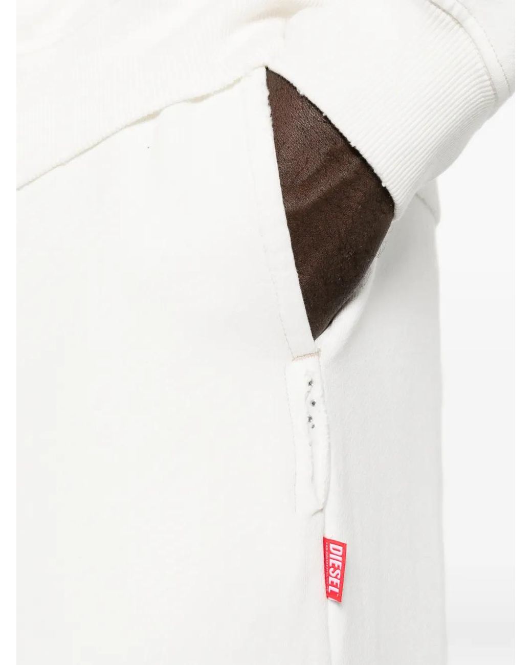 DIESEL White Logo-Patch Track Pants for men