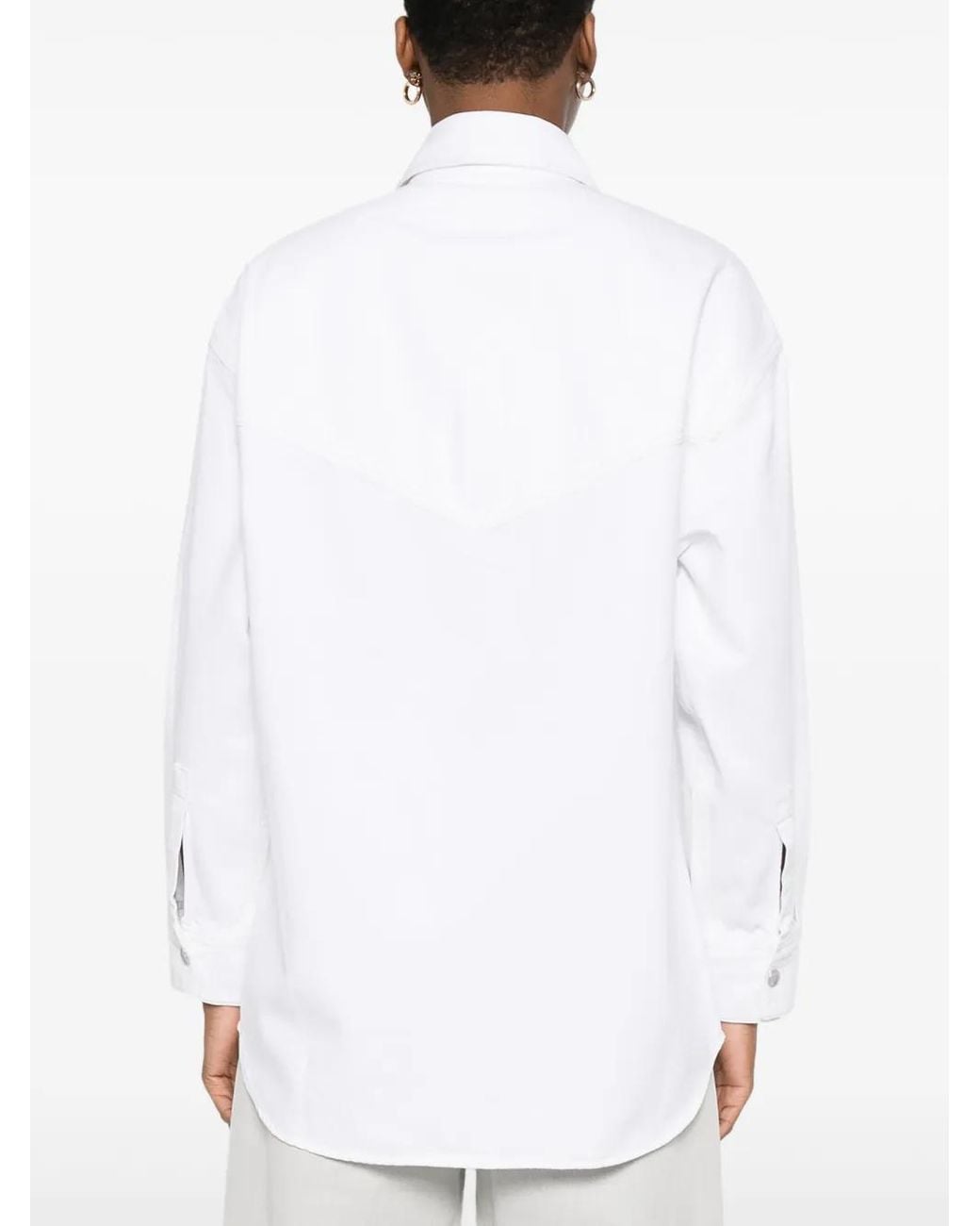 Agolde White Press-Stud Shirt
