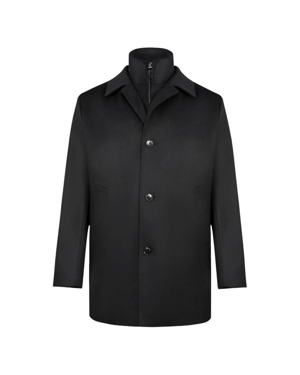 Boss Black Single-Breasted Coat for men