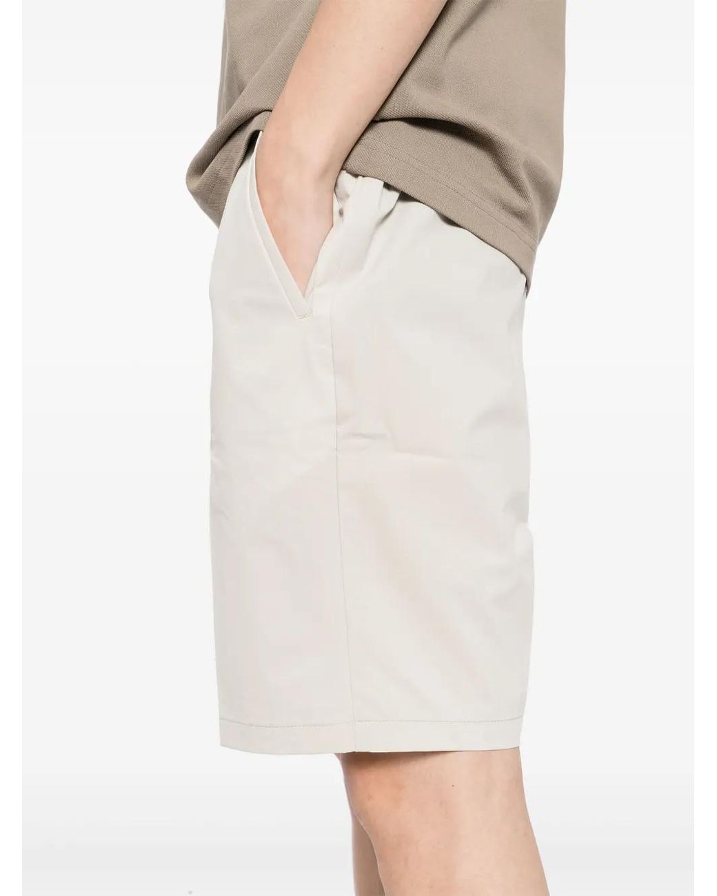 Boss White Silm-Fit Chino Shorts for men