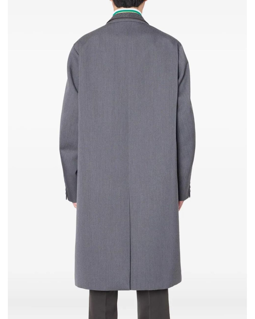 Kolor Gray Single-Breasted Panel-Detail Coat for men