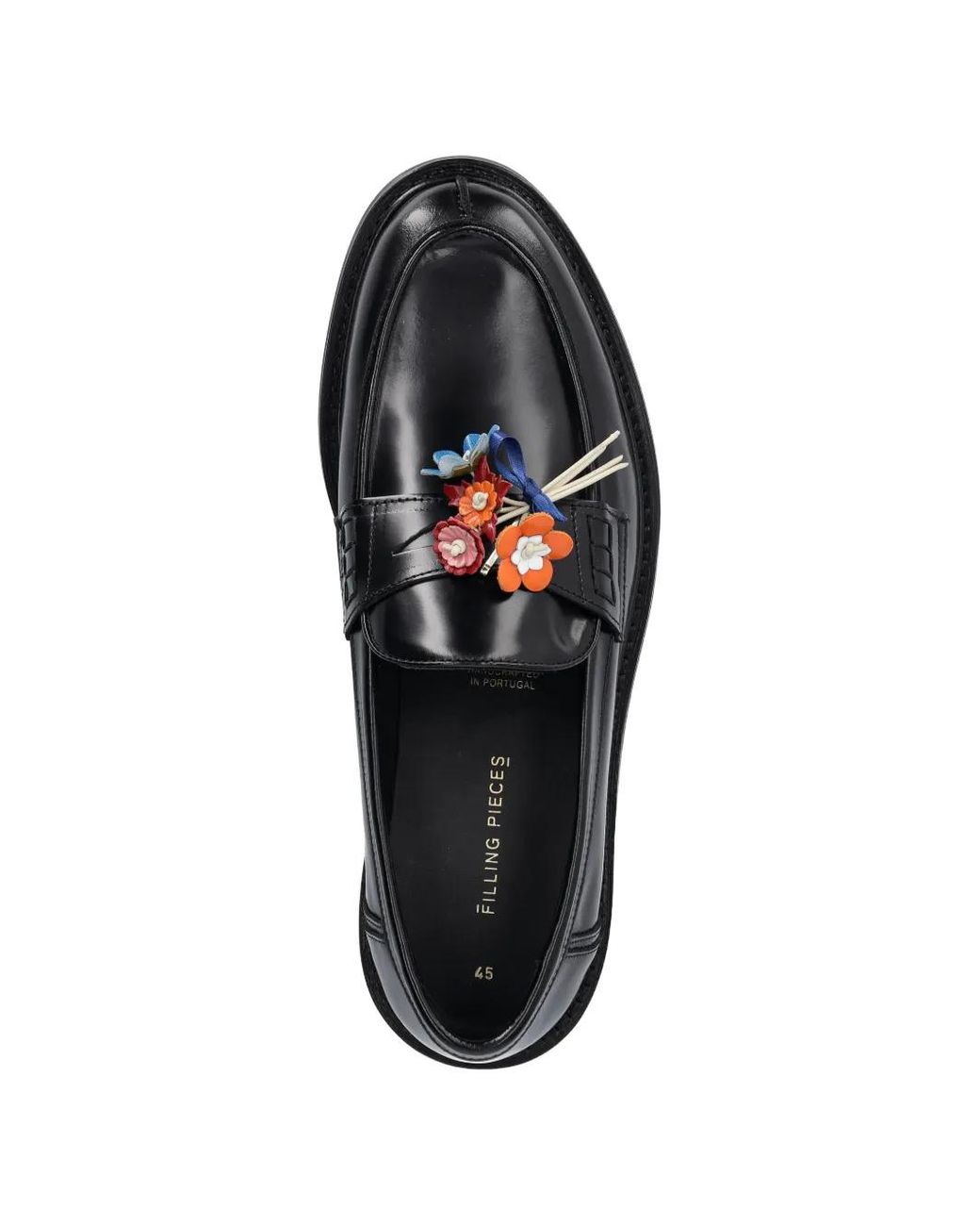 Filling Pieces Black Bouquet Loafers