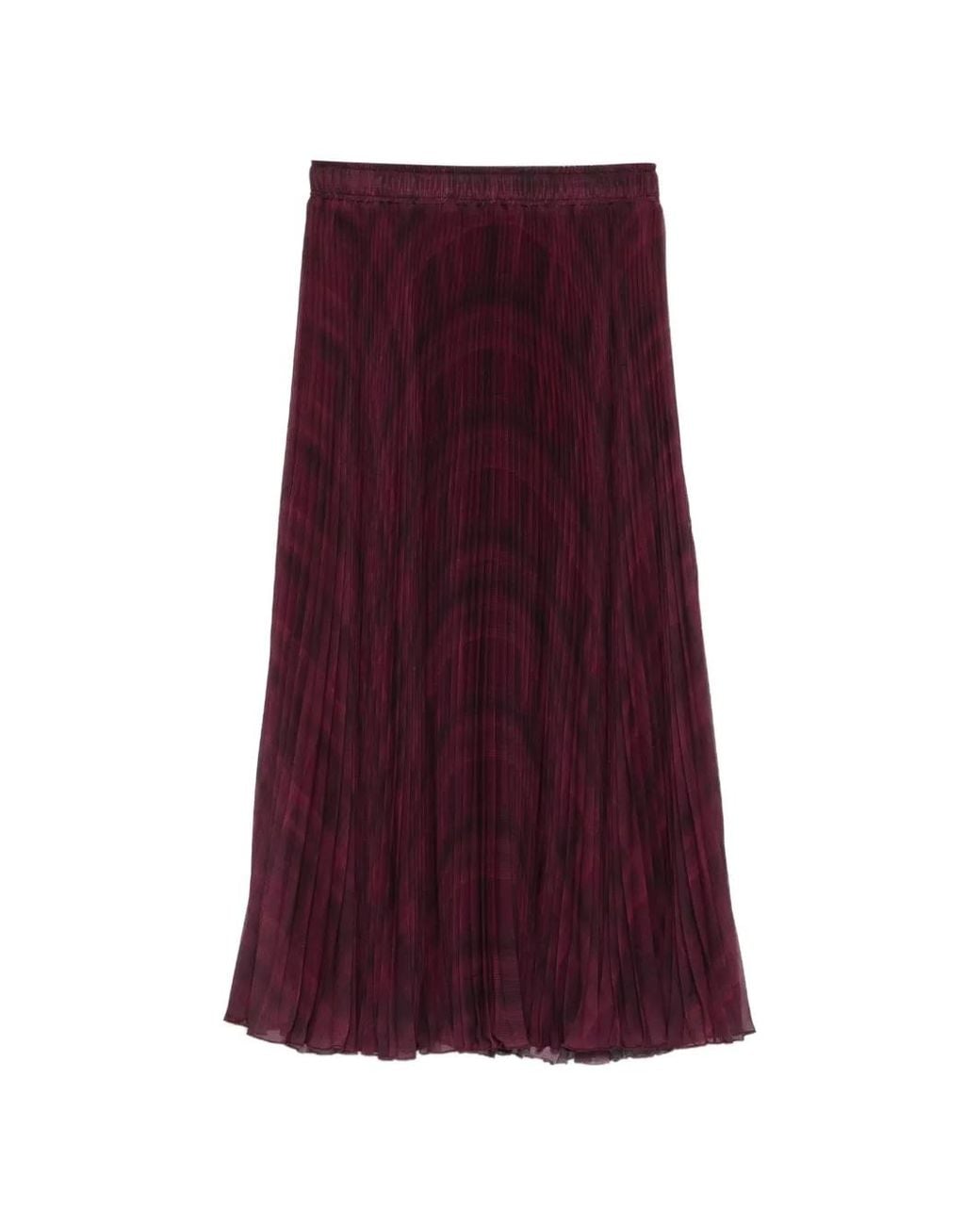 Ermanno Scervino Purple Plissé-Effect Patterned Midi Skirt