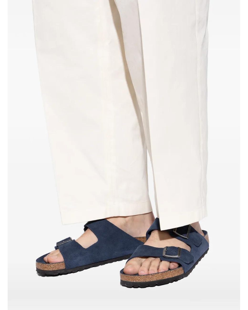 Birkenstock Blue Arizona Buckle Suede Sandals for men