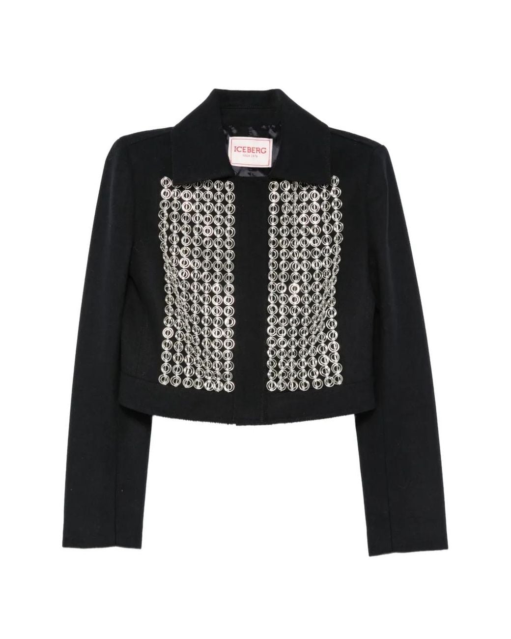 Iceberg Black Embellished Cropped Jacket