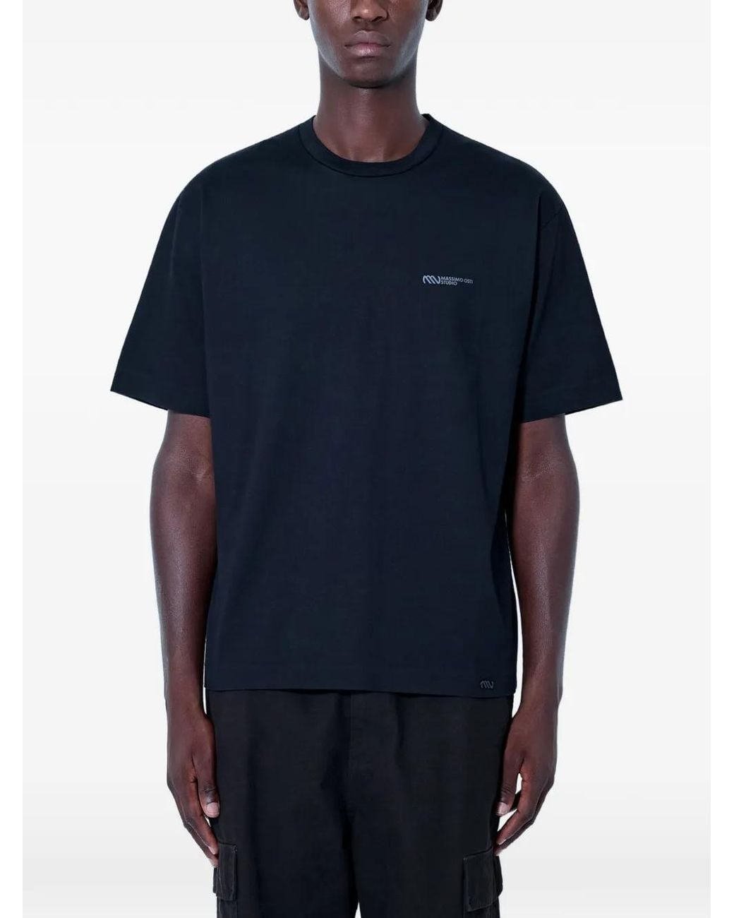 MOOS STUDIO Blue T-Shirt À Logo for men