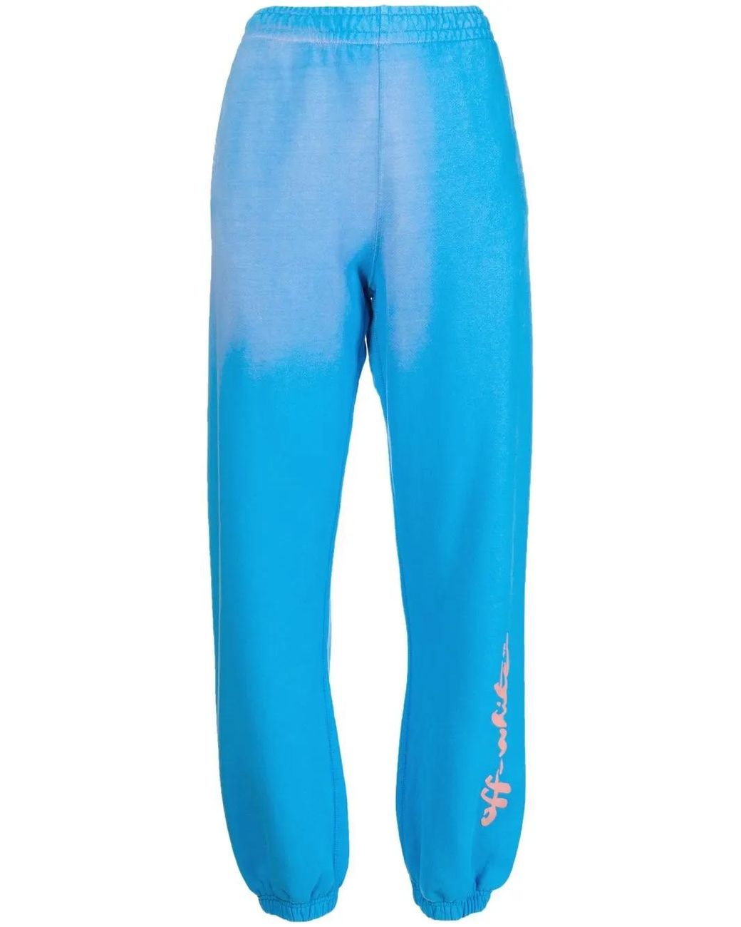 Off-White c/o Virgil Abloh Blue Painter Logo-Print Track Pants