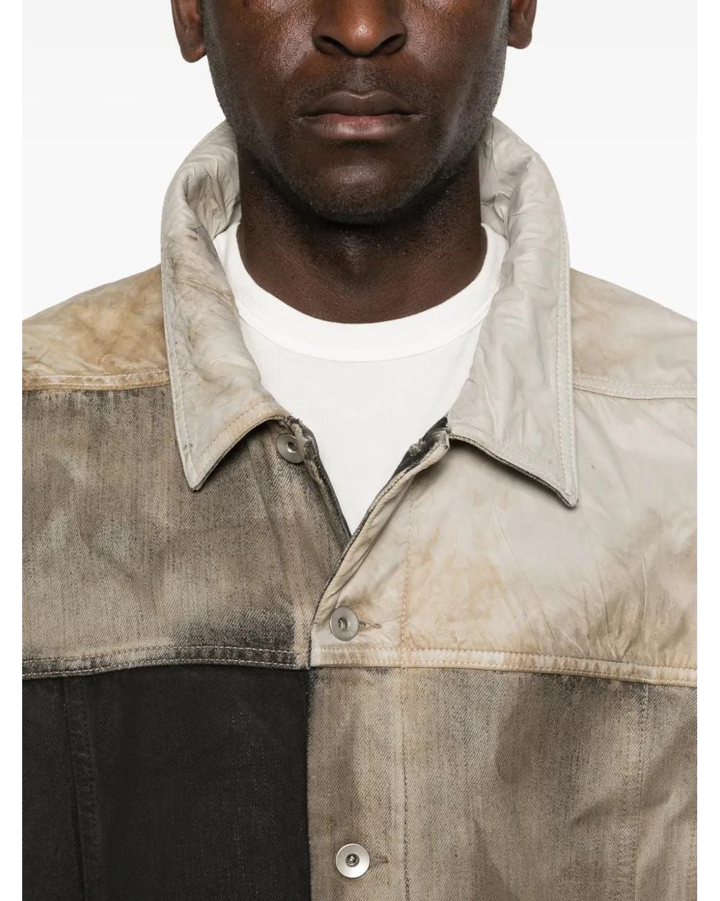 Rick Owens Gray Jumbo Worker Jacket for men