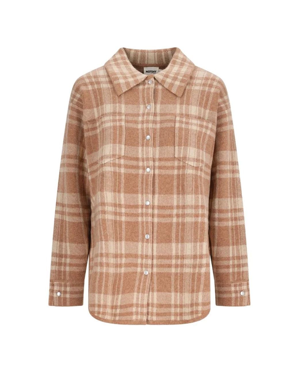 Not Shy Natural Jasper Checked Cashmere Overshirt