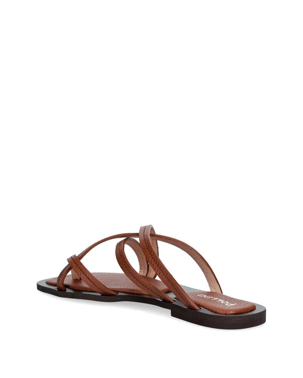 Pollini Brown Claquettes À Effet Grainé