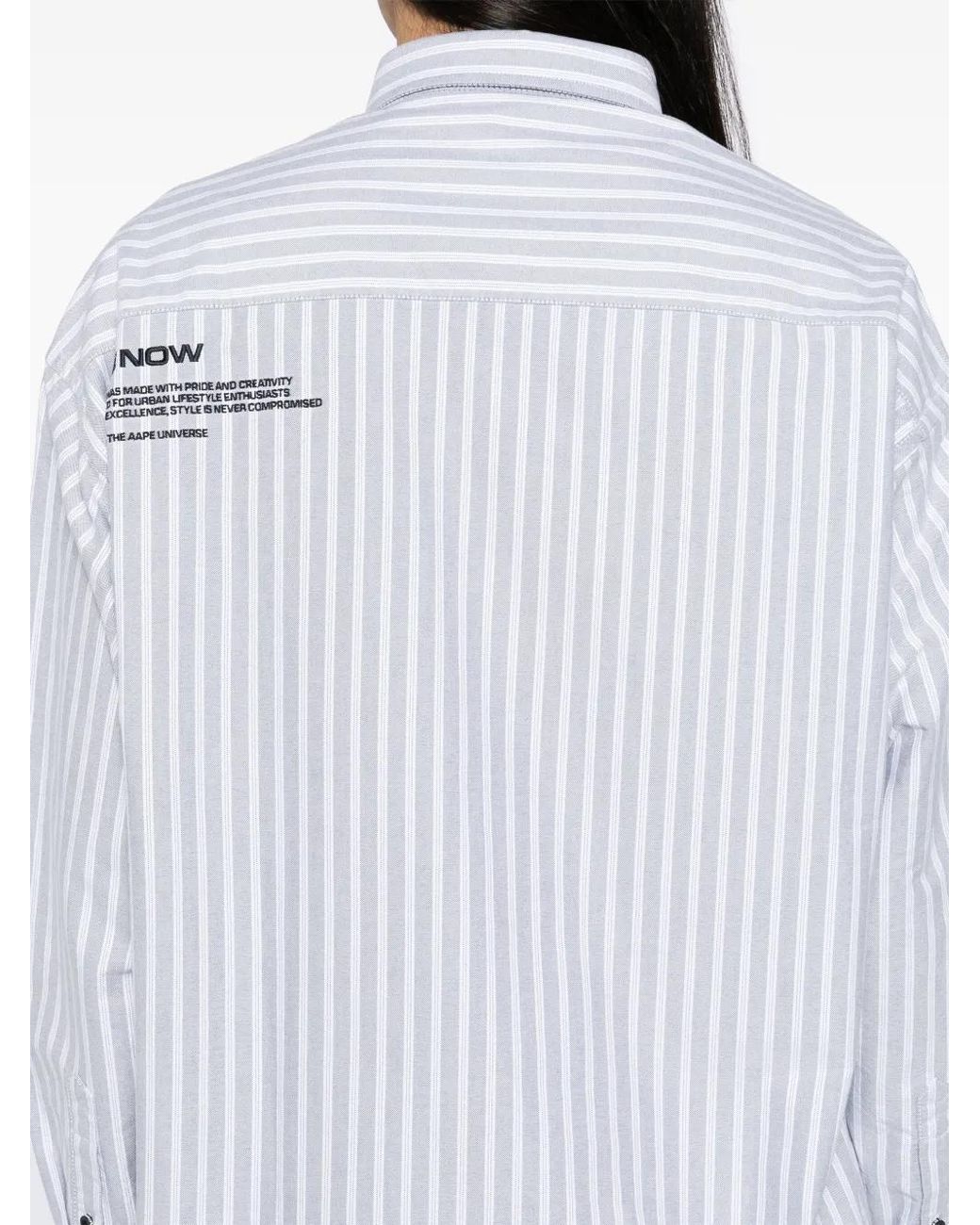 Aape By A Bathing Ape White Striped Shirt for men
