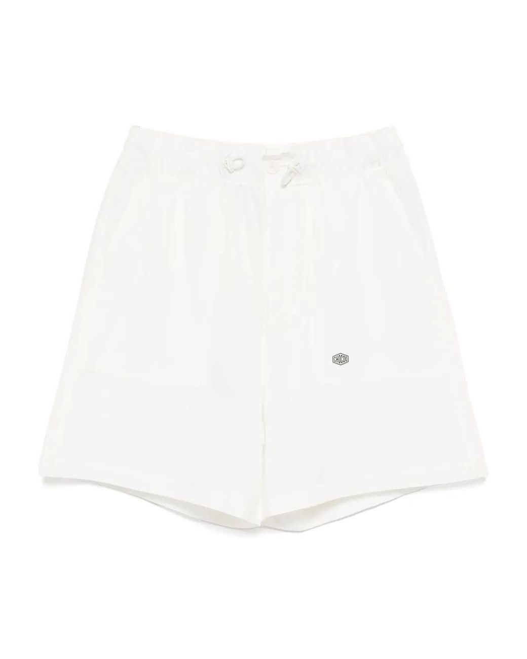 Chocoolate White Drawstring Shorts