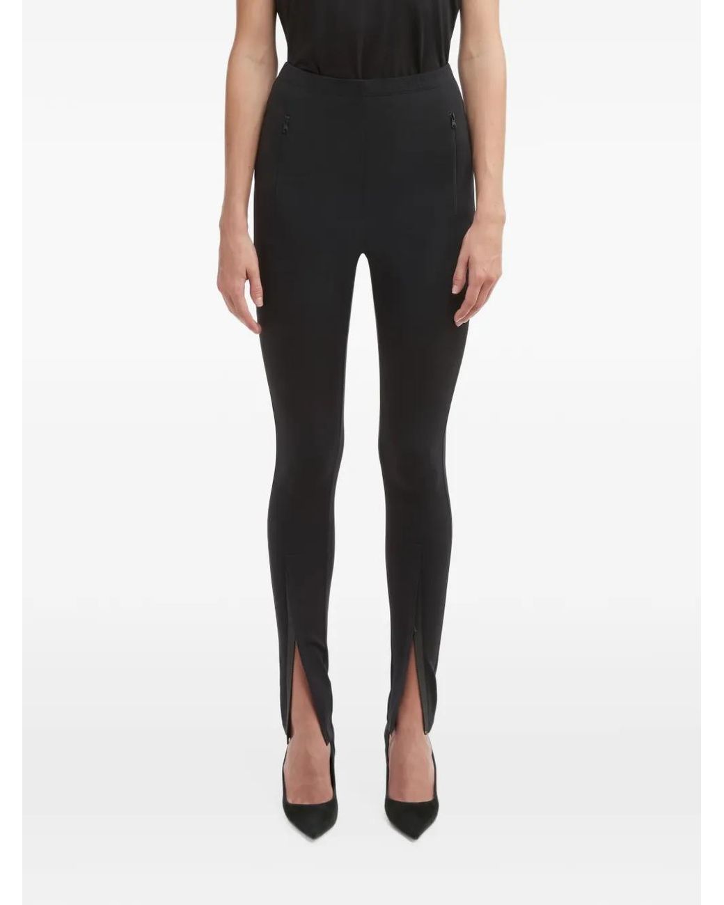 Wardrobe NYC Black Zip-Detail Slim-Fit Trousers