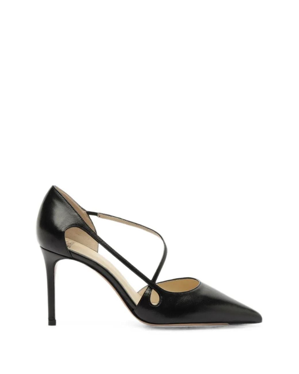 Alexandre Birman Black Renee Crossover-Strap Pumps