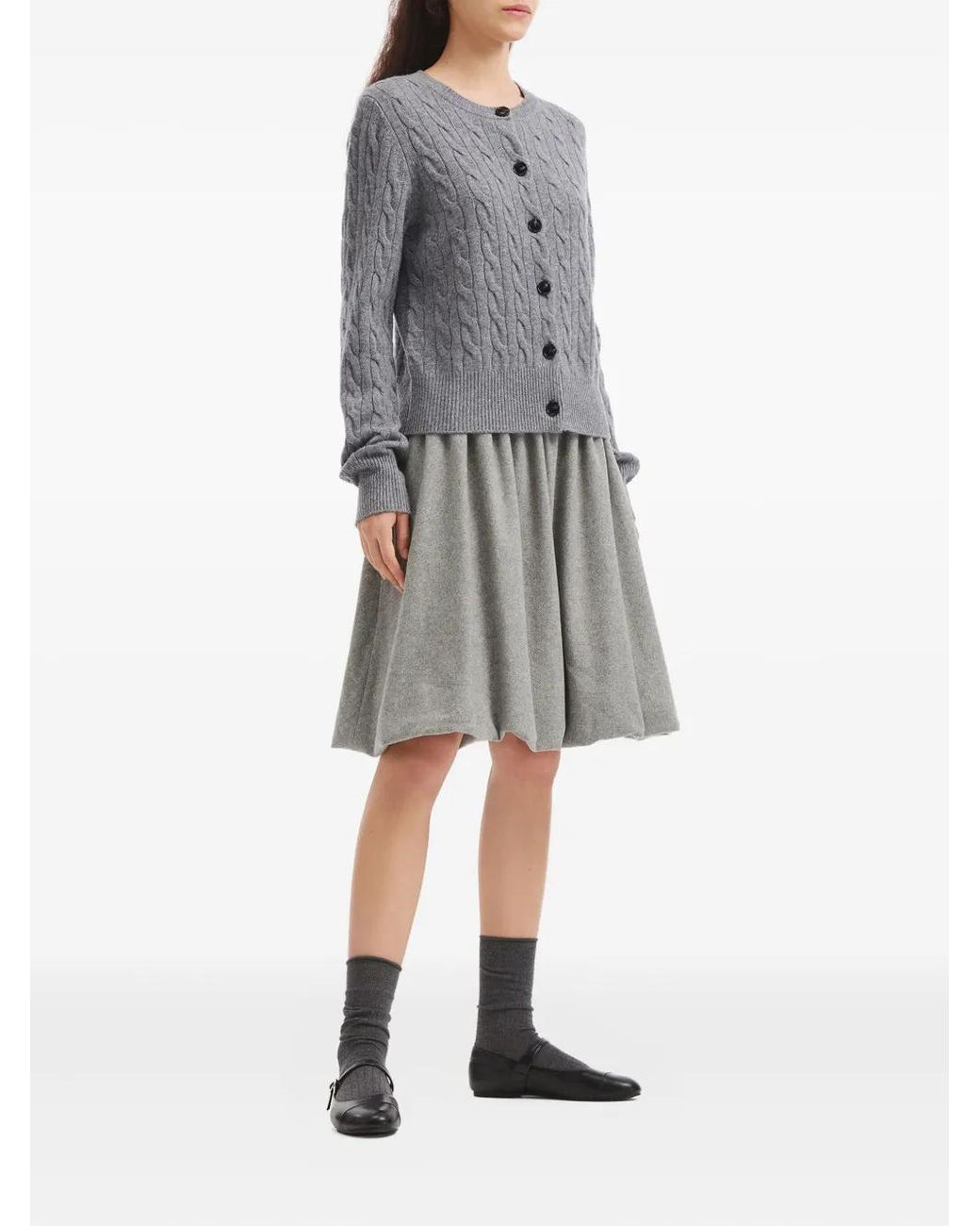 B+ AB Gray Elasticated Mini Skirt