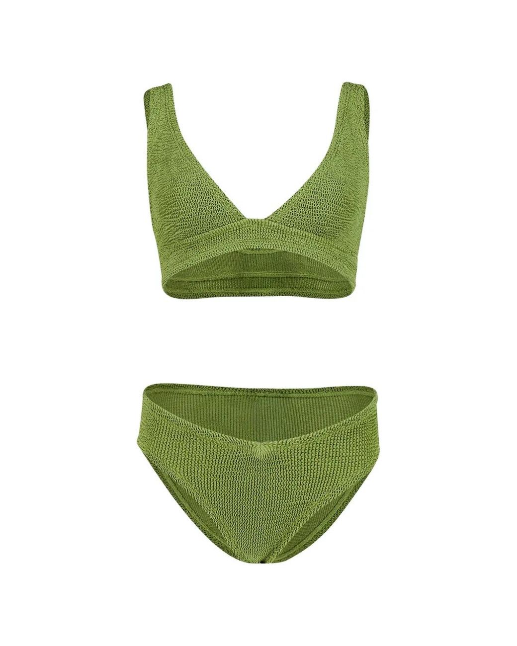 Hunza G Green Angel Metallic Crinkle Bikini