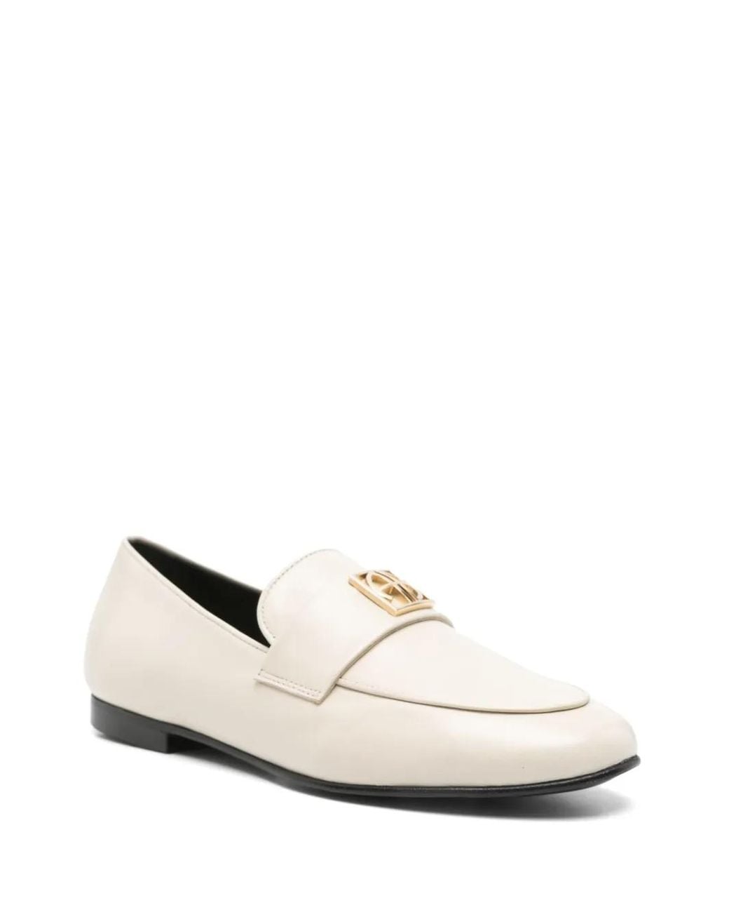 Anine Bing White Corrine Loafers Bone Monogram