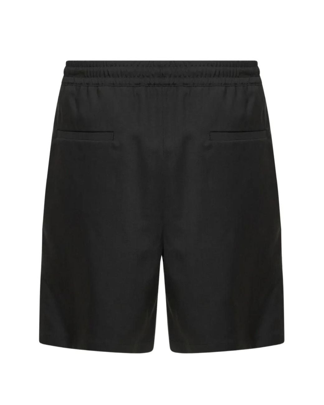 D4.0 Black Elasticated Drawstring Shorts for men