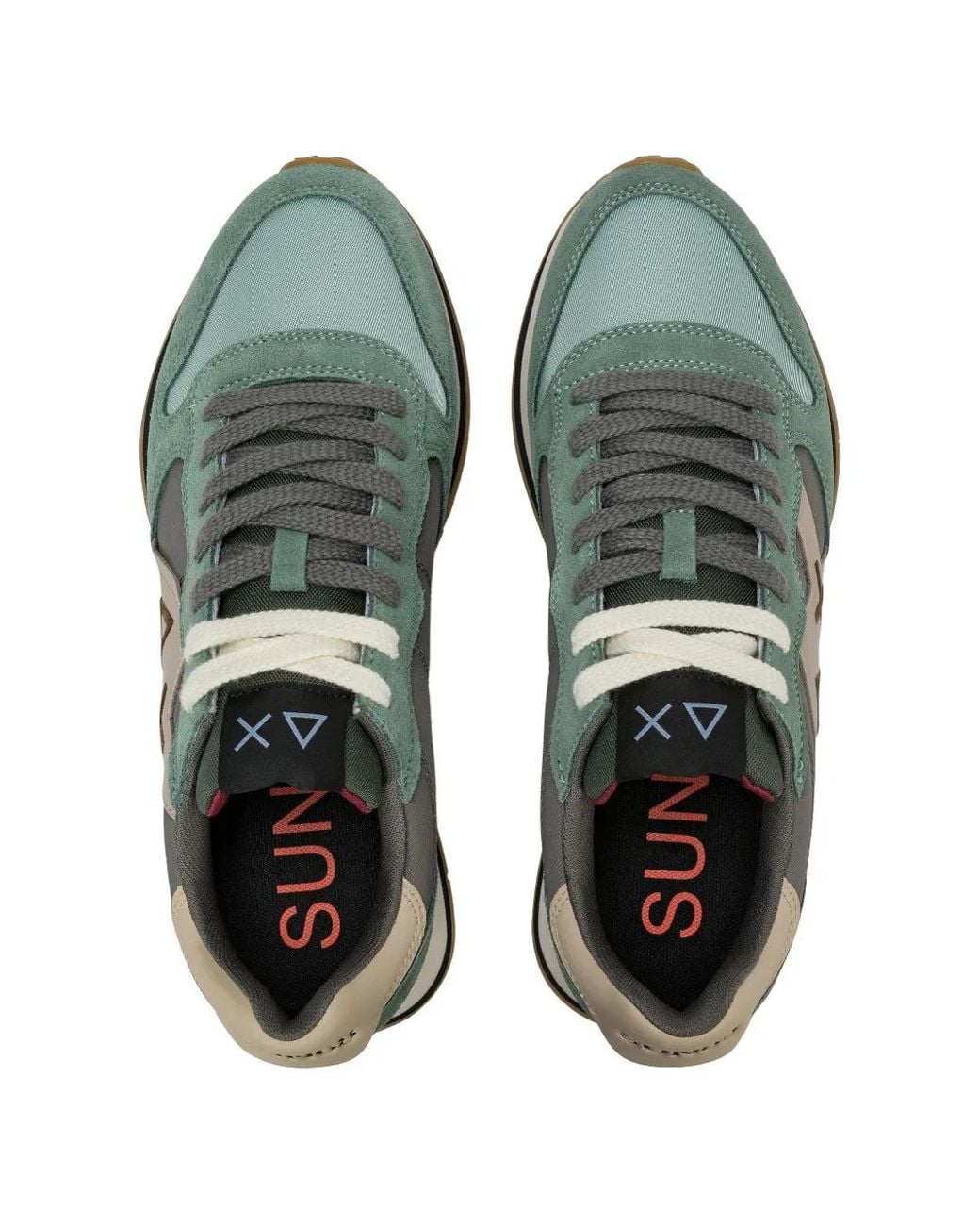 Sun 68 Green Jaki 2.0 Logo-Patch Suede Sneakers for men