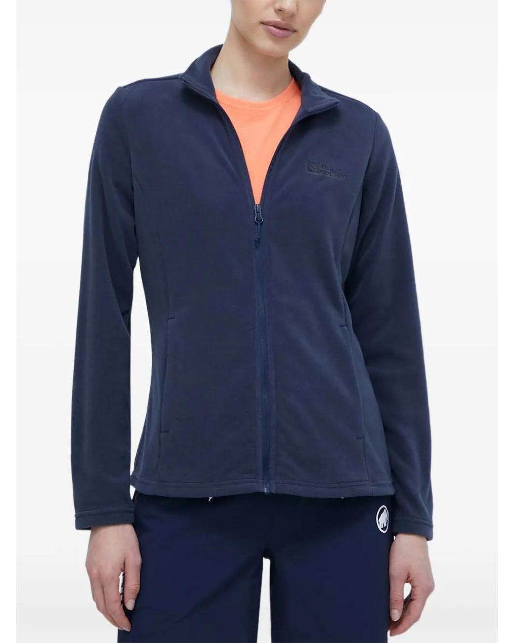 Jack Wolfskin Blue Taunus Fz Zip Logo Fleece Jacket