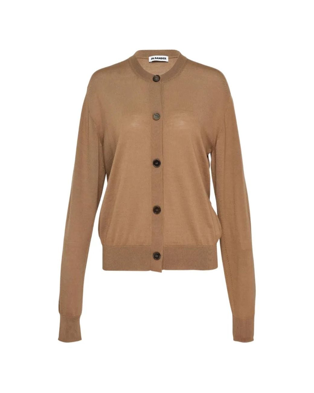 Jil Sander Natural Long-Sleeve Cardigan