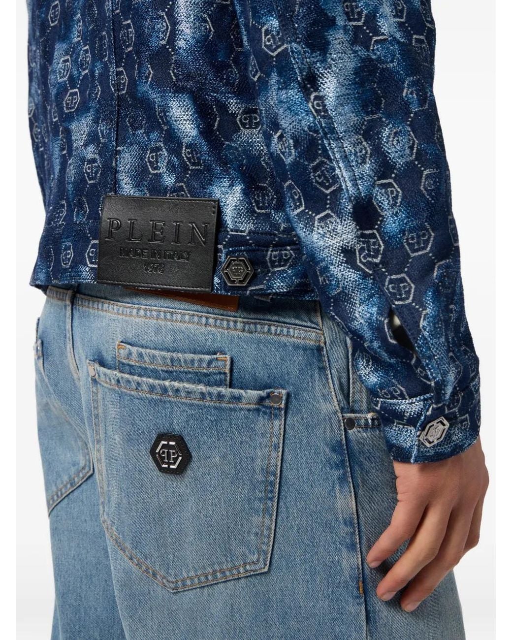 Philipp Plein Geknöpfte Jacke Mit Monogramm in Blue für Herren