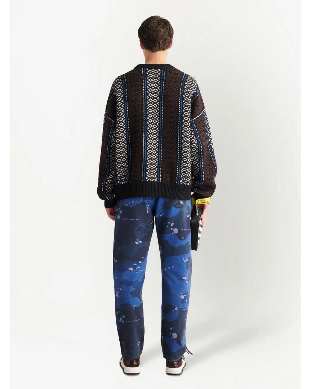 Off-White c/o Virgil Abloh Brown Wool Crewneck Jumper for men
