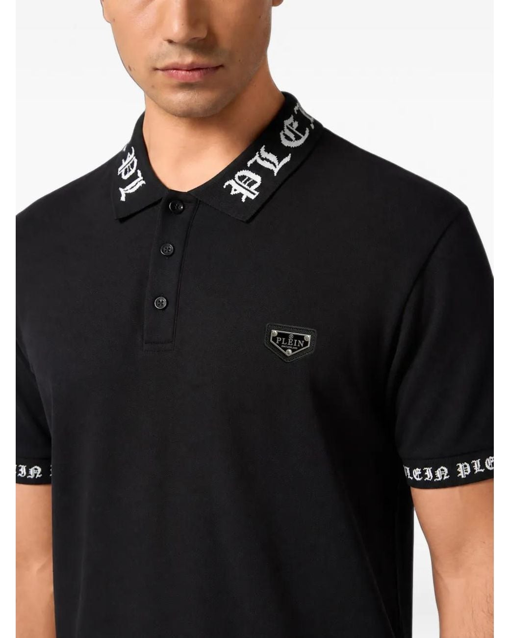 Polo De Estilo Gótico Philipp Plein de hombre de color Black