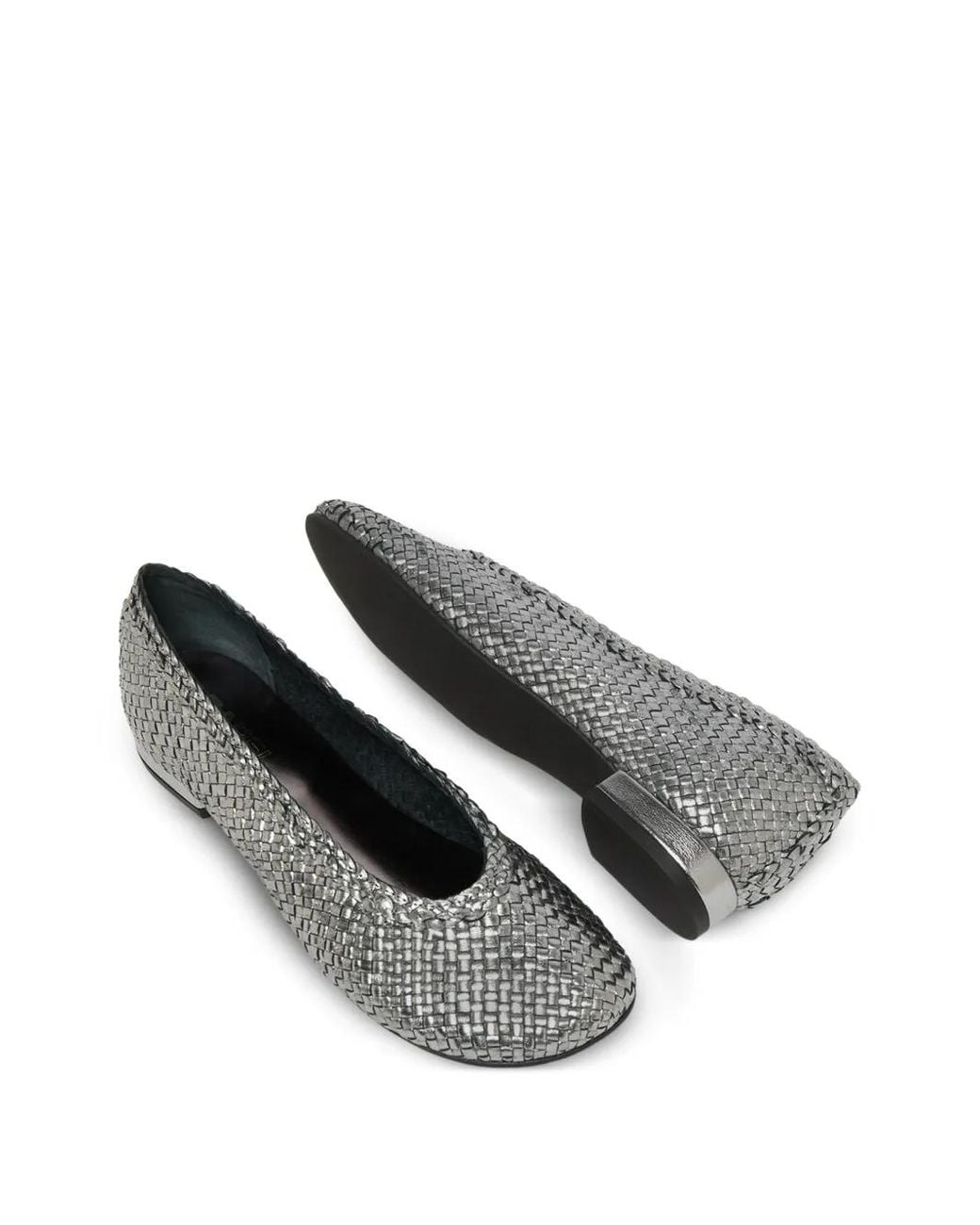CAREL PARIS White Ballerines Cassis En Cuir Tressé