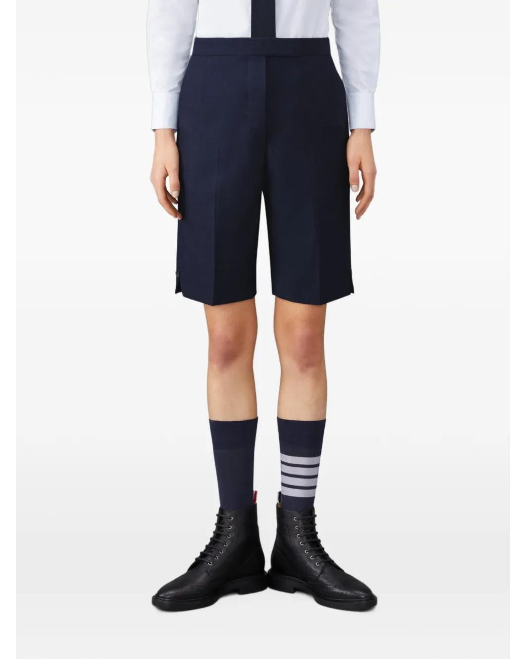 Thom Browne Gray Super 120's Twill Backstrap Bermuda Shorts