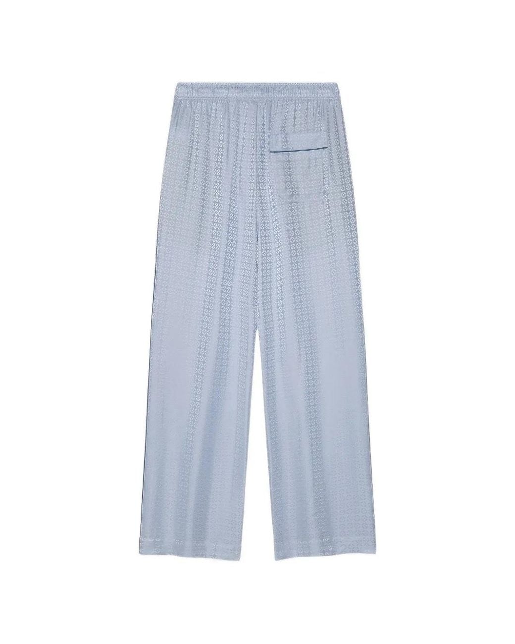 Shanghai Tang Blue Coin-Jacquard Silk Pajamas for men