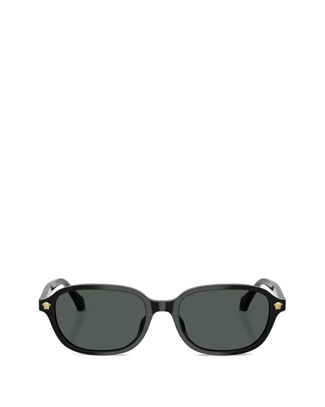 Versace Gray Oval-Frame Medallion Sunglasses