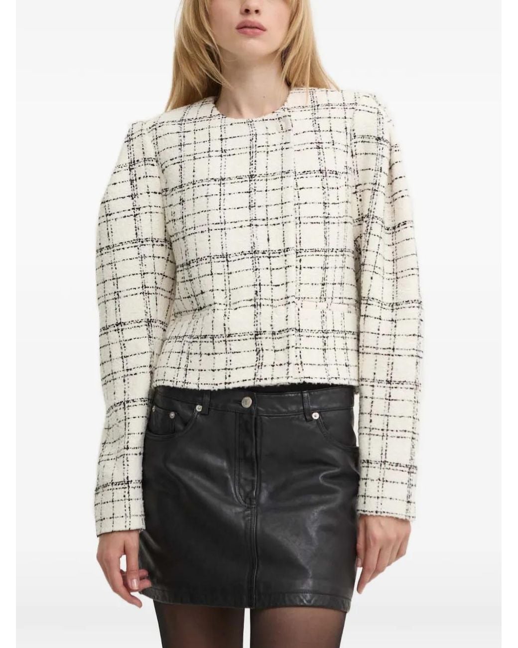 IRO White Plaid Jacket